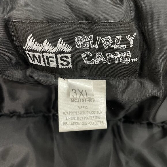 WFS Burly Camo Jacket Insulated Hunting Winter Outdoor Canvas Hooded Mens 3XL - Picture 8 of 12